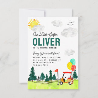 Unser kleiner Golfer Cart Club Golf zum Geburtstag Mitteilungskarte