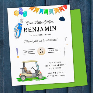 Unser kleiner Golfer Green Kids Golf Geburtstag Flyer