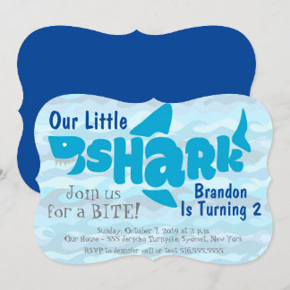 Unser kleiner Hai-Kindergeburtstag Einladung