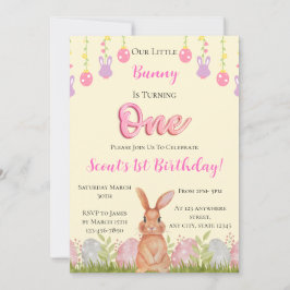 Unser kleiner Hase dreht sich einen Geburtstag Einladung