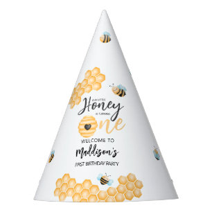 Unser kleiner Honig   Begrüßung zum ersten Geburts Partyhütchen