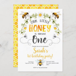 Unser kleiner Honig, Bienenthema 1. Geburtstag läd Einladung