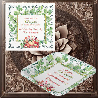 Unser kleiner Kürbis 1. Geburtstag Grüner Herbstkr Serviette