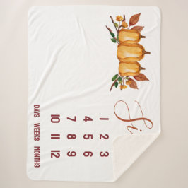 Unser kleiner Kürbis, floraler Baby-Meilenstein Sherpadecke