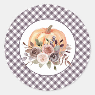 Unser kleiner Kürbis Herbst floral erster Geburtst Runder Aufkleber