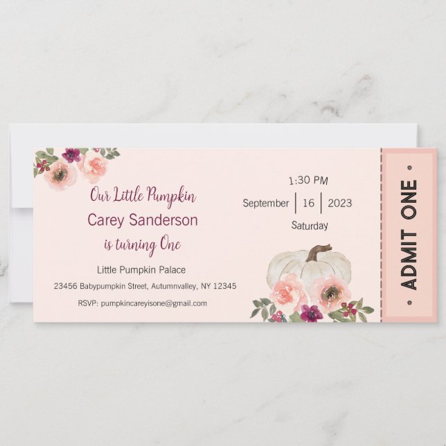 Unser kleiner Kürbis ist eine Einladung, der 1. Ge Einladung (Vorderseite)