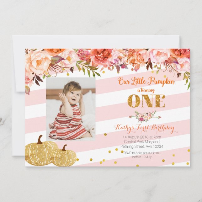 Unser kleiner Kürbis macht eine Einladung (Vorderseite)