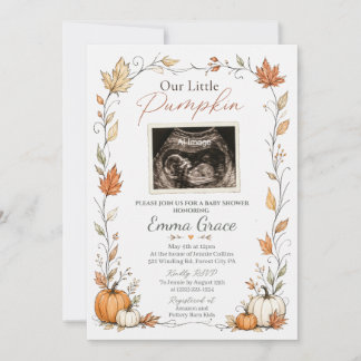 Unser Kleiner Kürbis Ultraschall Baby Shower Einla Einladung