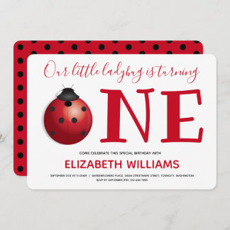 Unser kleiner Ladybug macht einen ersten Geburtsta Einladung