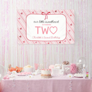 Unser kleiner Liebling wird zwei Herzen Schleifen  Banner