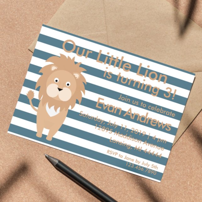 Unser kleiner Löwe, Löwe Geburtstag, Dschungel Geb Einladung (Von Creator hochgeladen)
