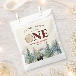 Unser kleiner Lumberjack Bär Red 1. Geburtstag Par Geschenktütchen