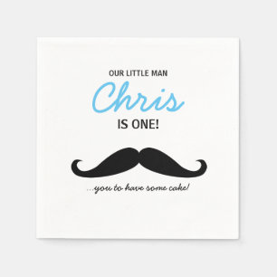 Unser kleiner Mann ist einer! Mustache dir Kuchen Serviette