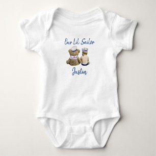Unser kleiner Matrose personalisierter Babyjunge Baby Strampler