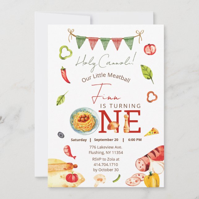 Unser kleiner Meatball 1. Geburtstag Einladung