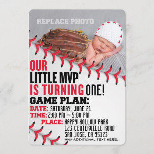 "Unser kleiner MVP" Baseball zum Geburtstag Einladung