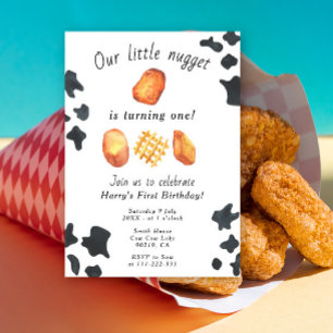 Unser kleiner Nugget wird Eins Kindergeburtstag  Einladung