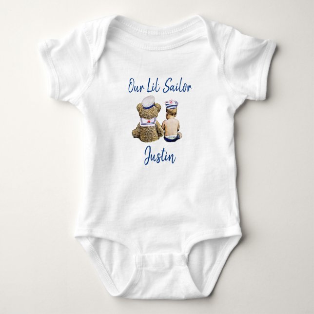 Unser kleiner, Personalisierter Baby-Junge Baby Strampler (Vorderseite)