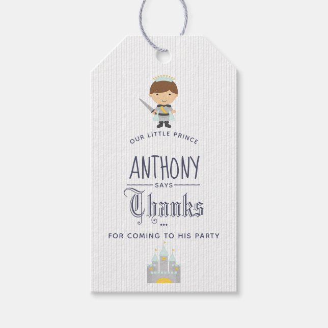 Unser kleiner Prinz Birthday Party Gast Gefallen Geschenkanhänger (Vorderseite)