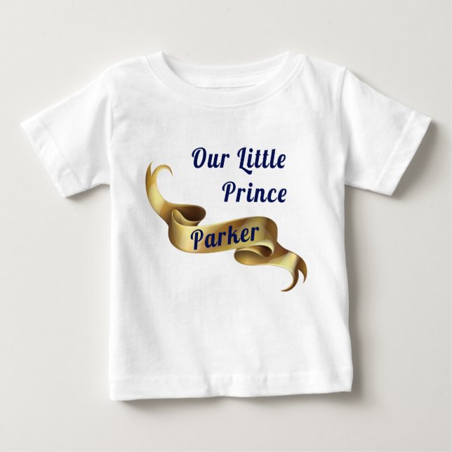 Unser kleiner Prinz Royal Personalisiert Baby T-shirt (Vorderseite)