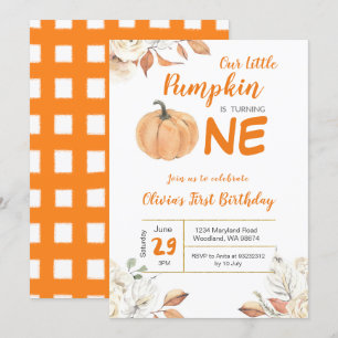 Unser kleiner Pumpkin 1. Geburtstag Einladung