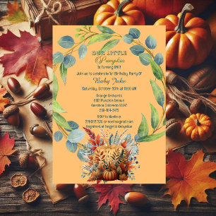 Unser kleiner Pumpkin 1. Geburtstag Herbst Wreath  Einladung