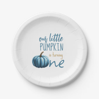 Unser kleiner Pumpkin Blue 1. Geburtstag Pappteller