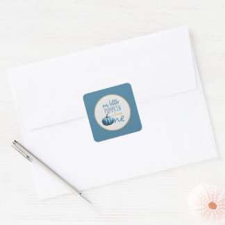 Unser kleiner Pumpkin Blue 1. Geburtstag Quadratischer Aufkleber
