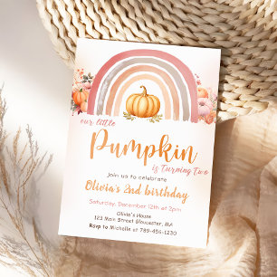 Unser kleiner Pumpkin Boho Regenbogen Herbst 2. Ge Einladung