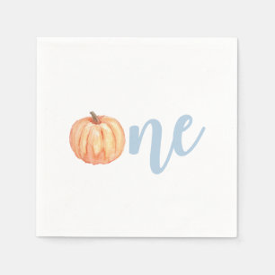 Unser kleiner Pumpkin Eine pastellblaue erste Gebu Serviette