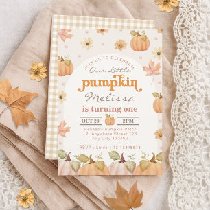 Unser kleiner Pumpkin Fall Wasserfarbe Farbe Bläsc Einladung