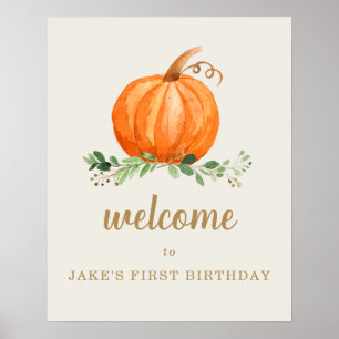 Unser kleiner Pumpkin Geburtstag Gunst Willkommens Poster