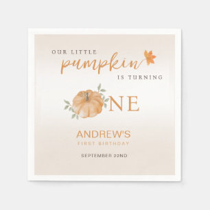 Unser kleiner Pumpkin Herbst 1. Geburtstag Serviette