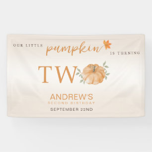 Unser kleiner Pumpkin Herbst 2. Geburtstag Banner