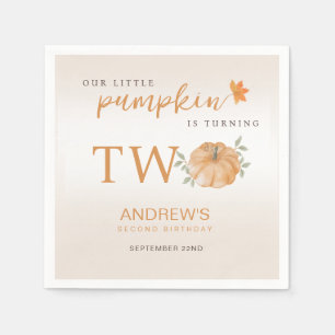 Unser kleiner Pumpkin Herbst 2. Geburtstag Serviette
