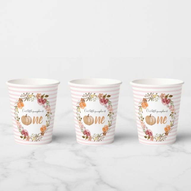 Unser kleiner Pumpkin One Paper Cups ersten Geburt Pappbecher (Multi)