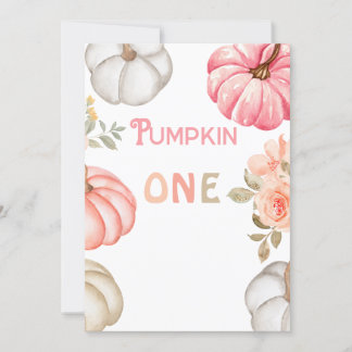 Unser kleiner Pumpkin | Pink Bold Girl 1. Geburtst Einladung