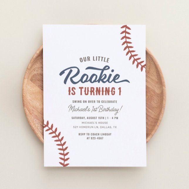 Unser kleiner Rookie Baseball 1. Geburtstag Einladung (Von Creator hochgeladen)