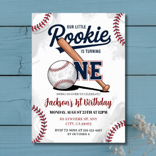Unser kleiner Rookie macht einen Baseball Geburtst Einladung