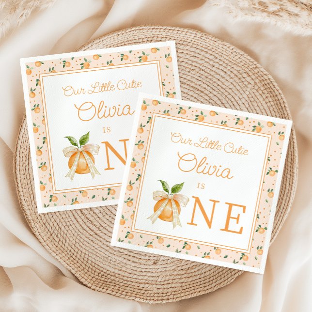Unser kleiner Schatz wird ein Jahr erste Geburtsta Serviette (Our Little Cutie Is One First Birthday Napkins)