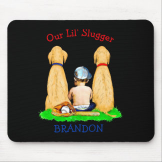 Unser kleiner Schläger personalisiertes Baseball-T Mousepad