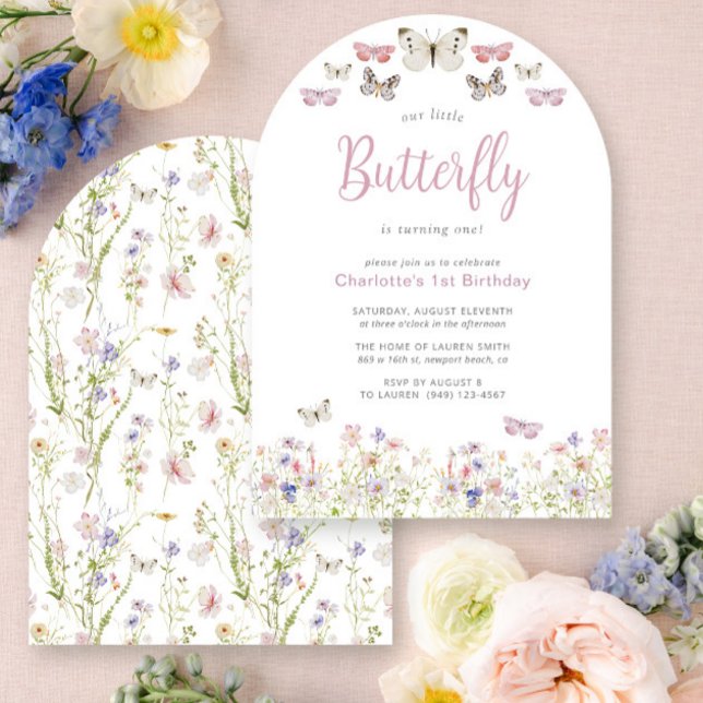 Unser kleiner Schmetterling 1. Geburtstag Pink Was Einladung (Von Creator hochgeladen)