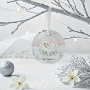 Unser kleiner Schneebaby ist auf dem Weg Winter An Keramik Ornament