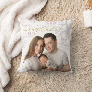 Unser kleiner Schneeflocken-Baby-Foto-Andenken-Ges Kissen