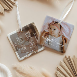 Unser kleiner Segen Baby Geburtsstatistik Foto And Keramikornament