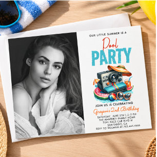 unser kleiner Sommer ist Poolparty zum 2. Geburtst Einladung