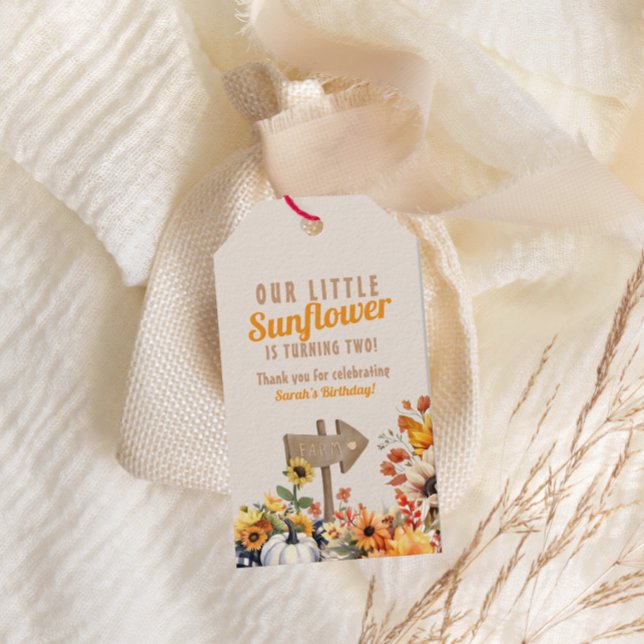 Unser kleiner Sonnenblumenbetrieb fällt zum Geburt Geschenkanhänger (Von Creator hochgeladen)