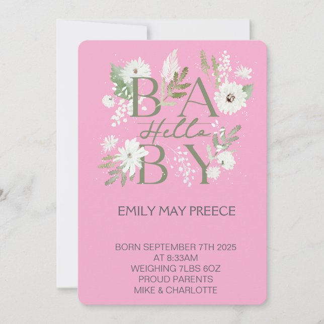 Unser kleiner Sonnenschein Einladung (Vorderseite)