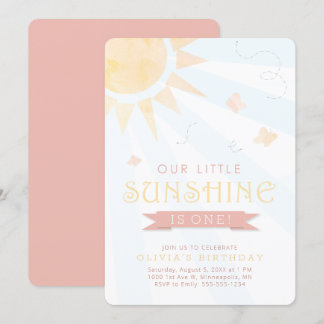 Unser kleiner Sonnenschein-Schmetterling zum Gebur Einladung