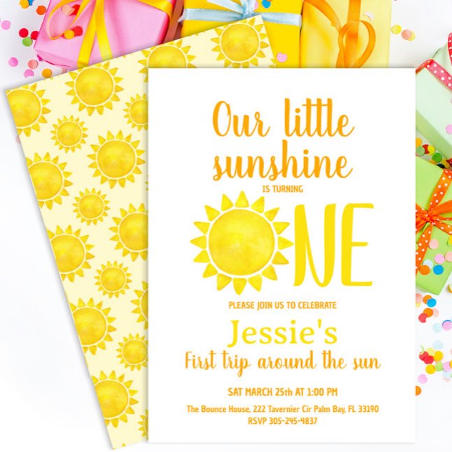 Unser kleiner Sonnenschein zum ersten Geburtstag l Einladung (Von Creator hochgeladen)